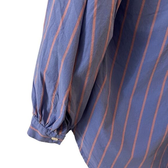 Rails Blue Button Down Puff Sleeve Janae in Lima Stripe Sz XS - Picture 12 of 16